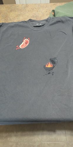 Customer photo review of Steak Dive — Premium Tee