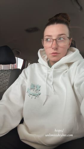 Customer photo review of 3D Smiley Drip Hoodie