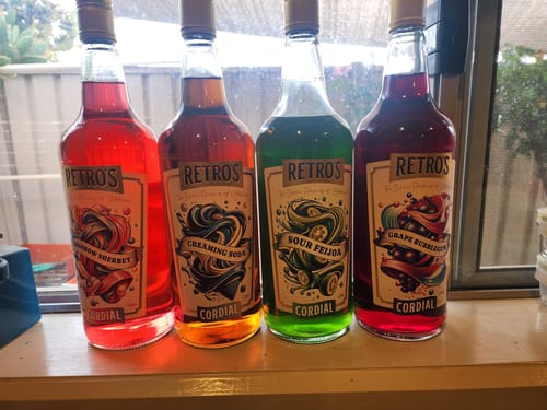 Customer photo review of Retro's Rainbow Sherbert Cordial 1 Litre