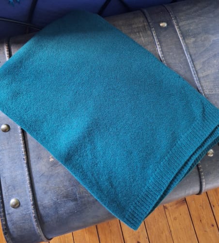 Customer photo review of Brand New Forest Green Recycled Cashmere Wrap