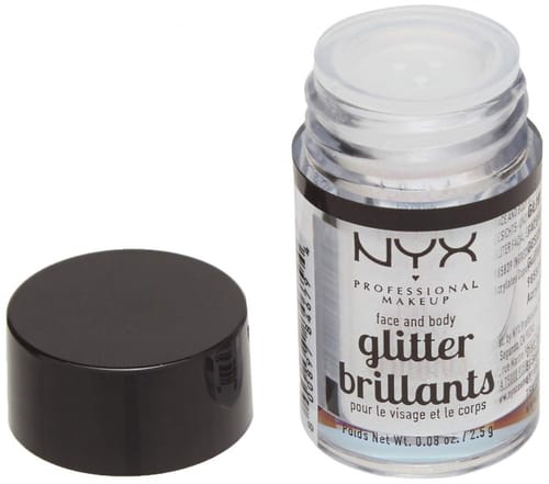 Customer photo review of NYX Professional Makeup Face and Body Glitter - 10 Silver (2.5g)