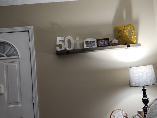 Customer photo review of Rustic Shelves with Brackets