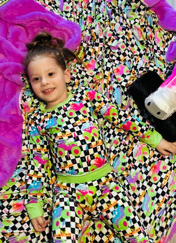 Customer photo review of Ready, Check, Glow Bamboo Plush Blanket