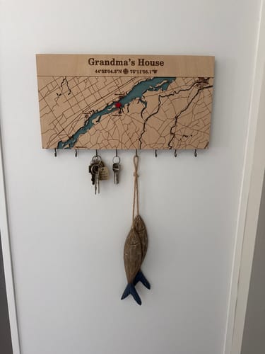 Customer photo review of Personalized Wooden Key Holder with Hooks
