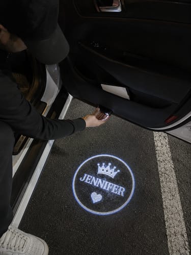 Customer photo review of Custom Laser Door Projector