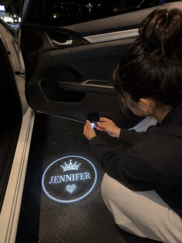 Customer photo review of Custom Laser Door Projector