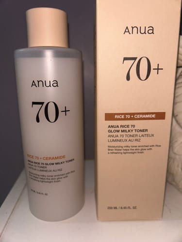 Customer photo review of Anua Rice 70 Glow Milky Toner with Ceramide – Brightening 250ml