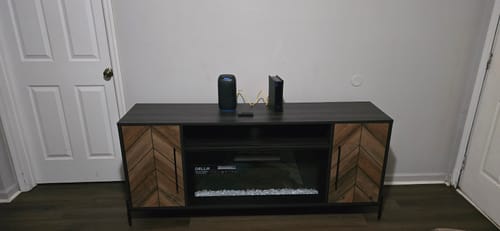 Customer photo review of Harper 68" Chevron Door Fireplace TV Stand