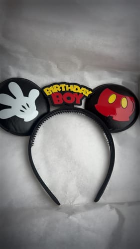 Customer photo review of Birthday Mickey Ears for Men