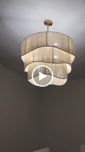 Customer video review of 3-Tier Beige Woven Thread Drum Pendant Light