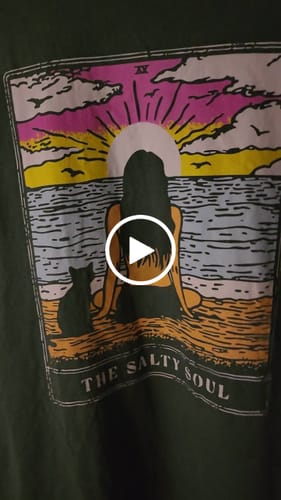 Customer video review of The Salty Soul Tarot Card Comfort Colors Tee