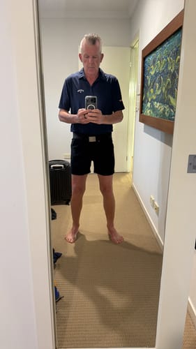 Customer photo review of Ultra-Stretch 5" Chino Shorts - Navy