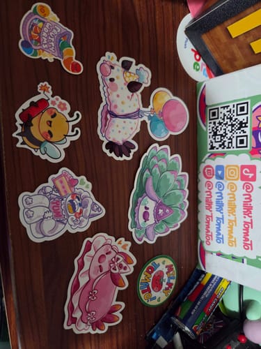 Customer photo review of Clown Sea Slug Stickers