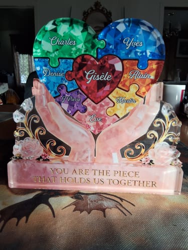 Customer photo review of Precious Puzzle Heart Grandma - Personalized Acrylic Block Plaque - Heartfelt Gift For Grandma