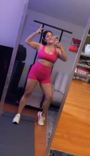 Customer photo review of DAYDREAM Perfect Scoop Neck Racerback Sports Bra