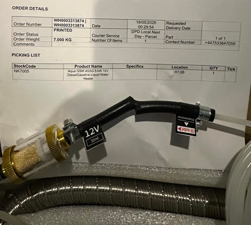 Customer photo review of Aqua GSM 4G/5G 5kW 12V Diesel/Gasoline Liquid Water Heater UK