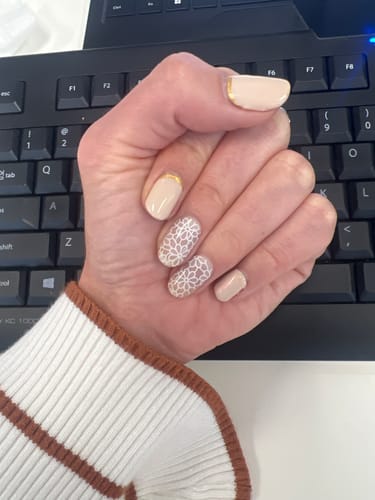Customer photo review of Chiffon White Transparent Nail Wrap