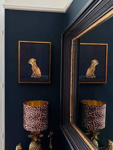 Customer photo review of Yellow Cheetah Cub on Blue Print