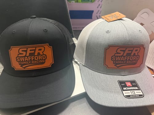 Customer photo review of Richardson 112 Genuine Leather Patch Hats Laser Engraved