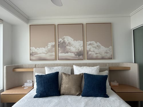 Customer photo review of Taupe Clouds Set of 3 Prints