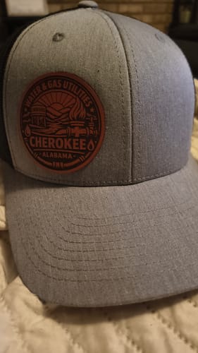 Customer photo review of Premium Custom Leather Patch Hats (Wholesale)