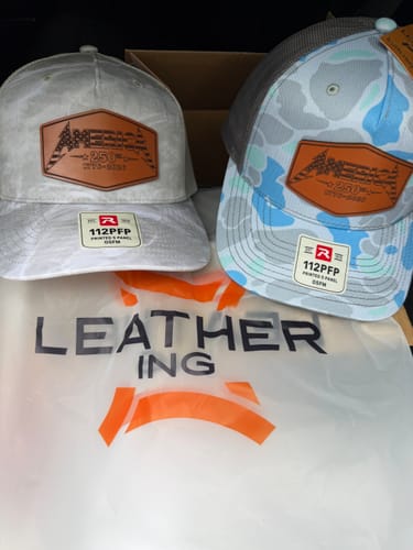 Customer photo review of Premium Custom Leather Patch Hats (Wholesale)