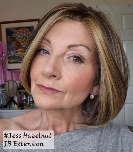 Customer photo review of JBEXTENSION JESS MONO Monofilament Handmade Wig 6X5 Full Monofilament Hand Tied Top Wig 10 Inches Hazelnut Mono Lace Wig With Anti-slip Silicone Strips Glueless Wig JESS MONO HAZELNUT【BENDY EAR TABS】