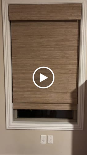 Customer video review of SmartWings Motorized Woven Wood Shades 50%/70%/100% Blackout