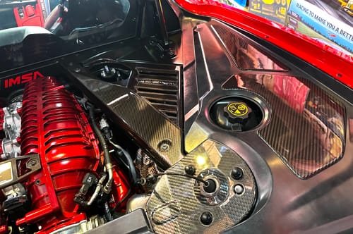 Customer photo review of Corvette C8 Engine Bay DRY CARBON FIBER Panel Accent Covers