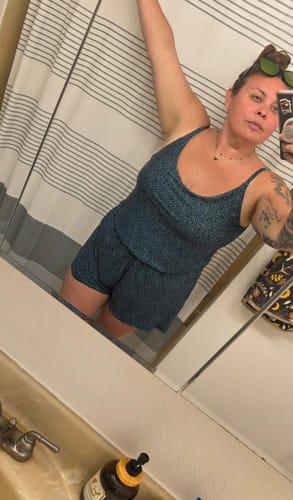 Customer photo review of Rue Swim Romper