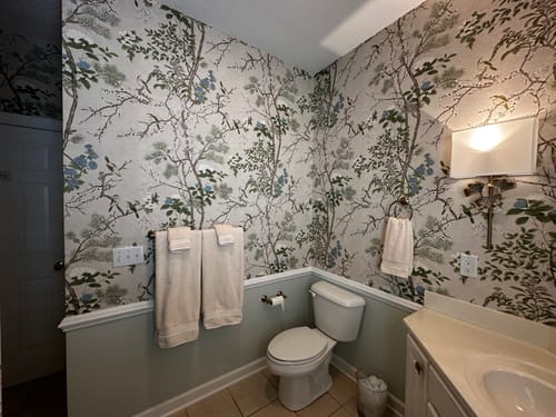 Customer photo review of Thibaut T13622 KATSURA Cream and Lavender Wallpaper