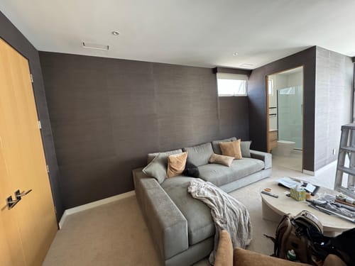 Customer photo review of Thibaut T72833 SHANG EXTRA FINE SISAL Black Wallpaper