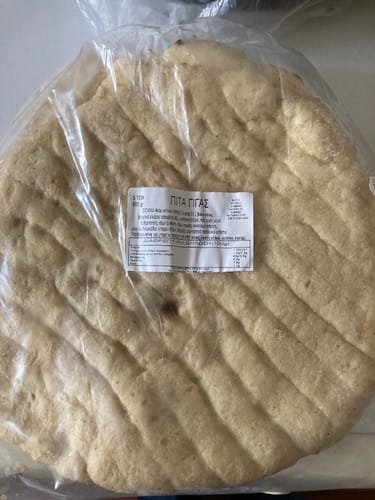 Customer photo review of Stamatis Hand-Torn Greek Wheat Pita — Athens Street-Food Standard (5 × 24 cm)