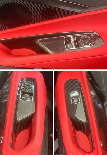 Customer photo review of Corvette C8 Coupe DRY CARBON FIBER Side Window Switch Control Panel Cover
