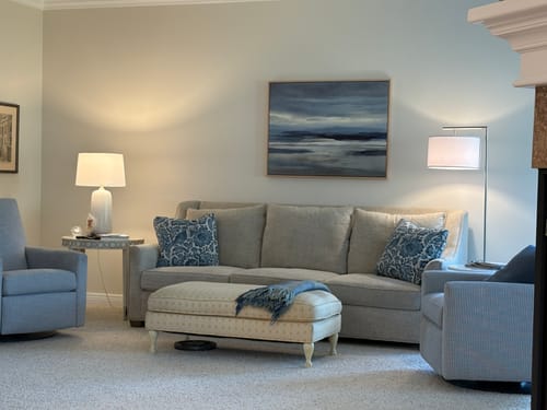 Customer photo review of Blue Mist Horizon Canvas Art