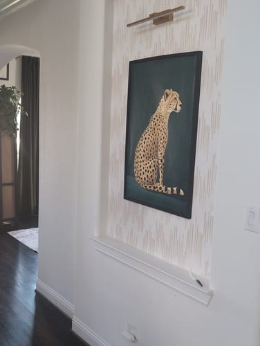 Customer photo review of Yellow Cheetah on Green Print