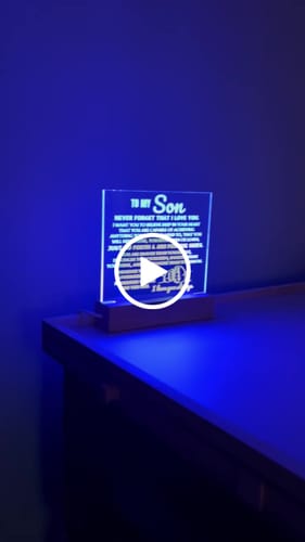 Customer video review of To My Son "Never Forget That I Love You" | Acrylic Lamp ❤️ AC50S