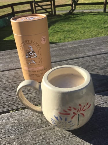 Customer photo review of Chocolate Bone Broth Powder