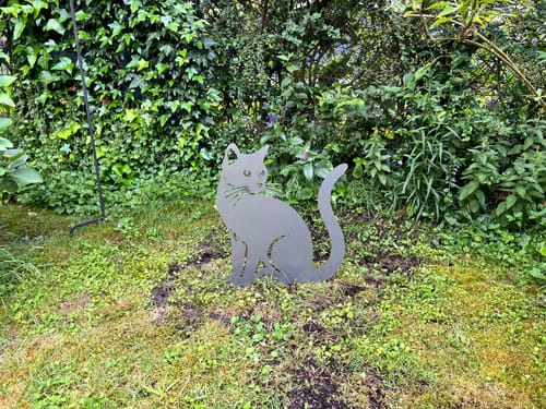 Customer photo review of Gartenstecker Katze sitzend