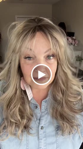 Customer video review of JBEXTENSION 22 Inches Scalpiana Blonde Highlight 3.5X4 Hard Silky Top Natural Scalp Effect Women Wig with Bangs CLAIRE SILKY TOP - BLONDE HIGHLIGHT