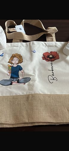 Customer photo review of Beachtime - Borsa da spiaggia personalizzata con fiore