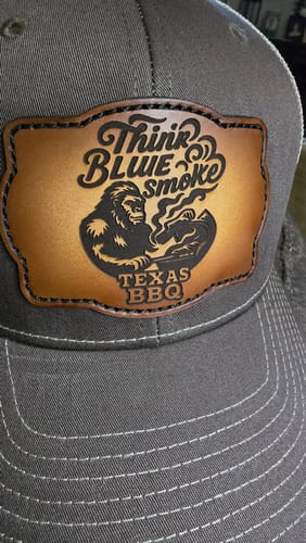 Customer photo review of Richardson 112 Genuine Leather Patch Hats Laser Engraved