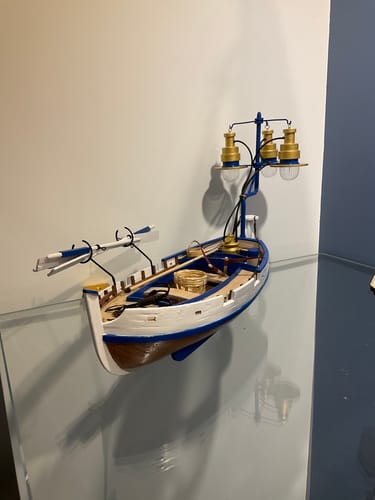 Reseña con foto de un cliente sobre Maqueta Barco Calella