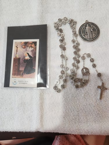 Customer photo review of Santa Rita Relic Prayer Card - For Desperate Cases