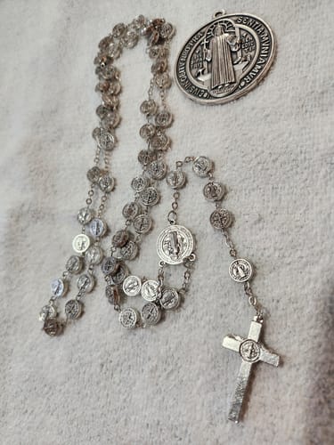 Customer photo review of Saint Benedict 1" 1/2 Medal Catholic Exorcism Blessed By Pope