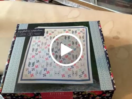 Customer video review of Kittens by Thimble Blossoms Sew-Ready Quilt Kit Featuring Adorable A Cat Named Stitch Moda Fabrics 74" X 74"