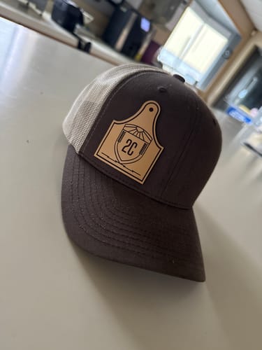 Customer photo review of Custom Leather Patch Hats Richardson 168 Laser Engraved