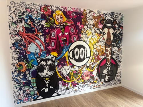 Customer photo review of Papier Peint Graffiti Cool Ado