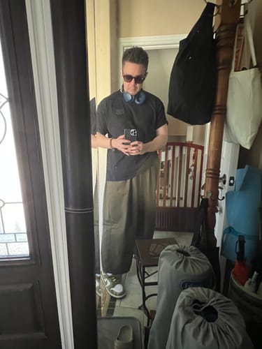 Customer photo review of Japanese Loose Wide-leg Pants