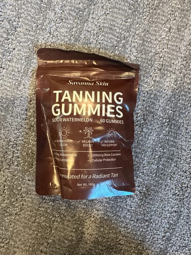 Customer photo review of Zentra Tanning Gummies